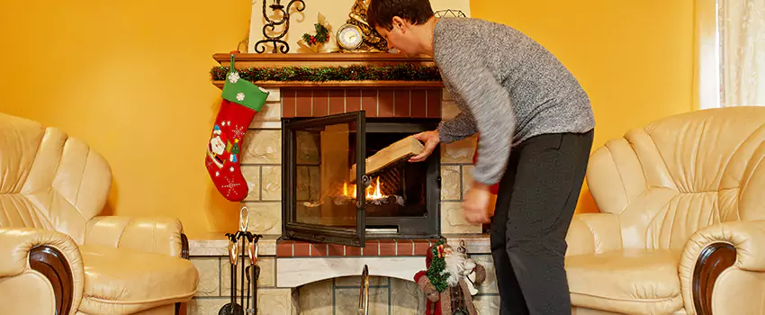 Rusted Metal Fireplace Restoration in Troy, Michigan